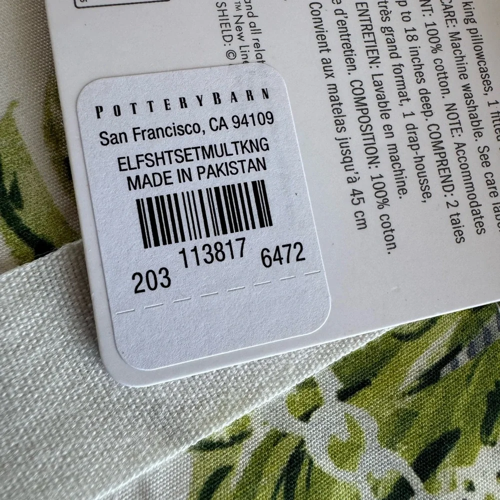 POTTERY BARN Buddy the Elf Christmas sheet set•new•king